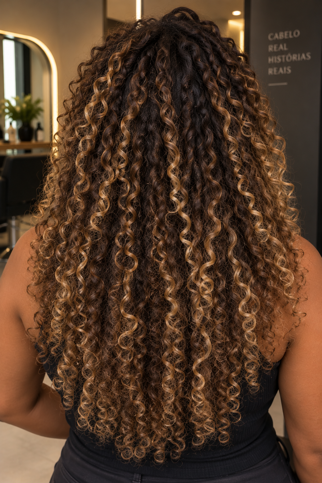 Cabelo castanho iluminado